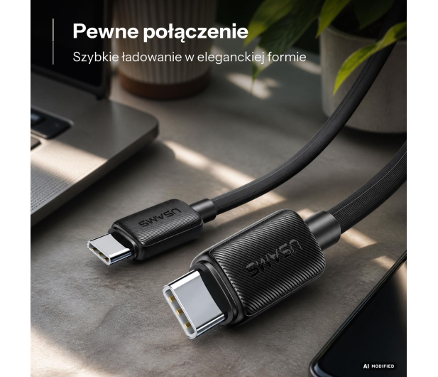 USAMS Kabel US-SJ691 60W USB-C do USB-C 1m czarny - 1569097 - zdjęcie 2