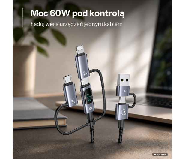 USAMS Kabel 6w1 Fast charging 60W 1,2m Data Cable - 1569099 - zdjęcie 2