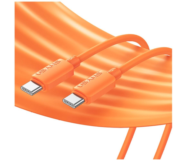 USAMS Kabel 60W 3A Silicone Fast Charging USB-C do USB-C pomarańcz - 1568985 - zdjęcie 7