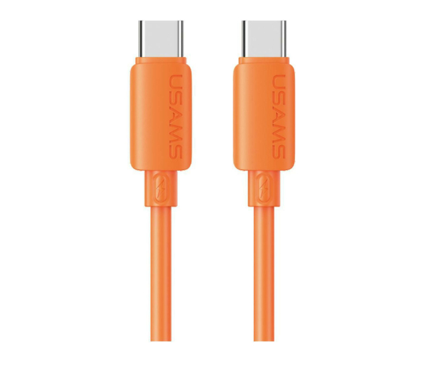 USAMS Kabel 60W 3A Silicone Fast Charging USB-C do USB-C pomarańcz - 1568985 - zdjęcie