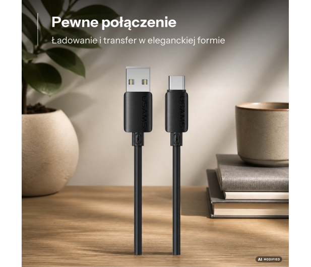 USAMS Kabel 3A Silicone Fast Charging USB-C czarny - 1569091 - zdjęcie 2