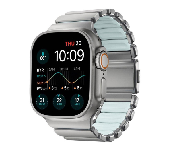 Nomad Stratos Band Natural Titanium 45/46/49mm Icy Blue Glow FKM - 1502478 - zdjęcie