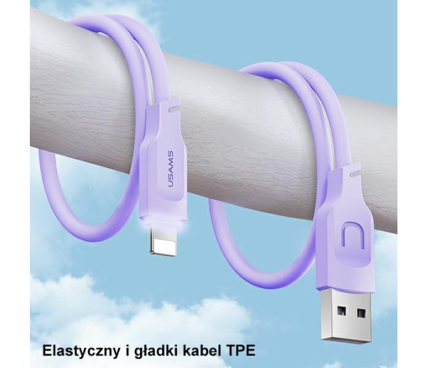 USAMS Kabel lightning 2,4A 1,2m Fast Charging czarny - 1569076 - zdjęcie 3