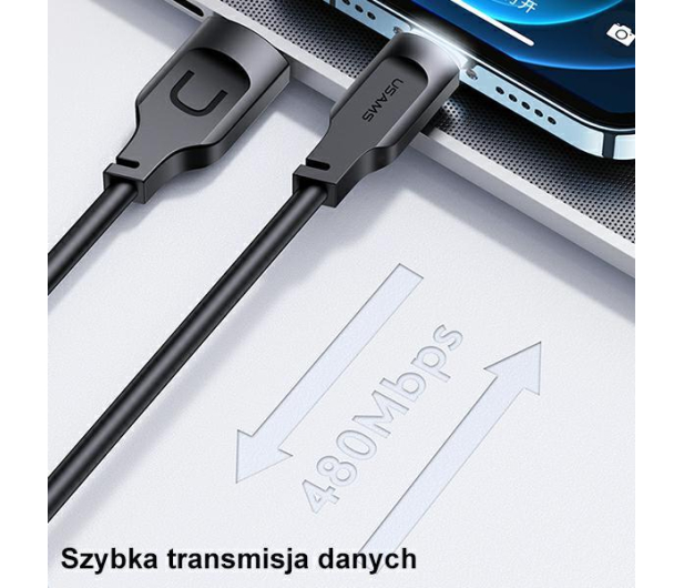 USAMS Kabel lightning 2,4A 1,2m Fast Charging czarny - 1569076 - zdjęcie 8