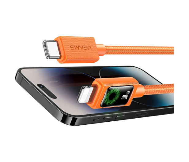 USAMS Kabel PD 30W USB-C/Lightning 1,2m pomarańczowy - 1569081 - zdjęcie 6