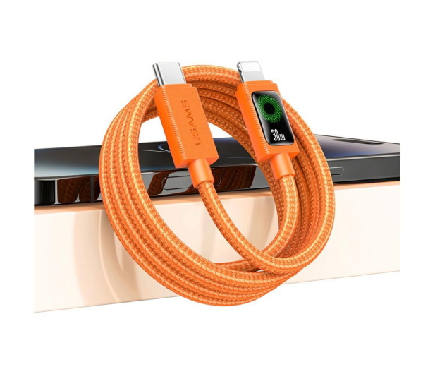 USAMS Kabel PD 30W USB-C/Lightning 1,2m pomarańczowy - 1569081 - zdjęcie 9