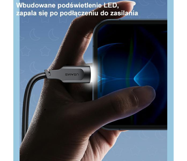 USAMS Kabel lightning 2,4A 1,2m Fast Charging purpurowy - 1569060 - zdjęcie 4
