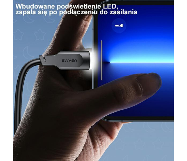 USAMS Kabel USB-C na USB-C 100W 1,2mPort Display purpurowy - 1569044 - zdjęcie 5