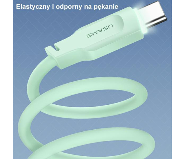 USAMS Kabel USB-C/USB-C 100W 1,2m Port Display zielony - 1569062 - zdjęcie 10