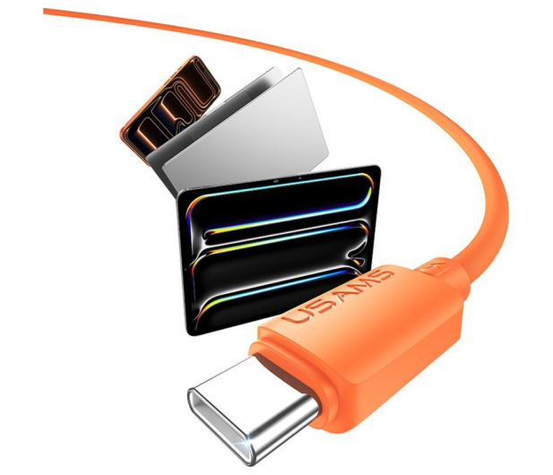 USAMS Kabel 30W 3A Silicone USB-C do Lightning pomarańczowy - 1569042 - zdjęcie 8