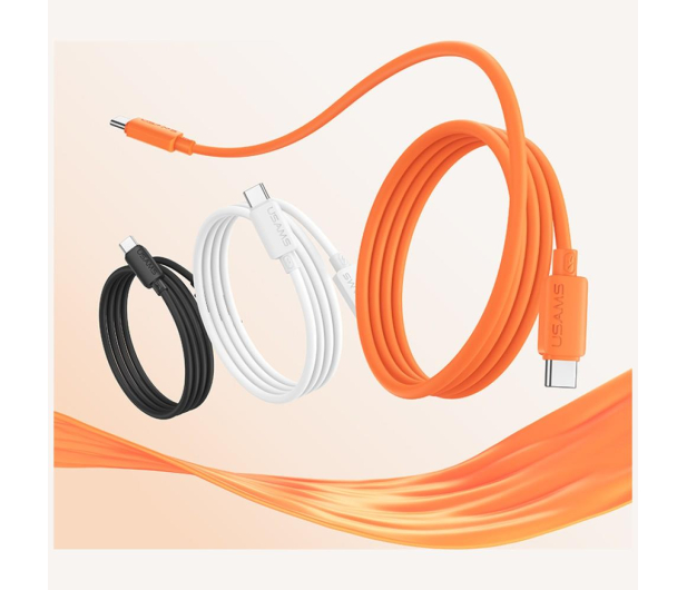 USAMS Kabel 30W 3A Silicone USB-C do Lightning pomarańczowy - 1569042 - zdjęcie 12