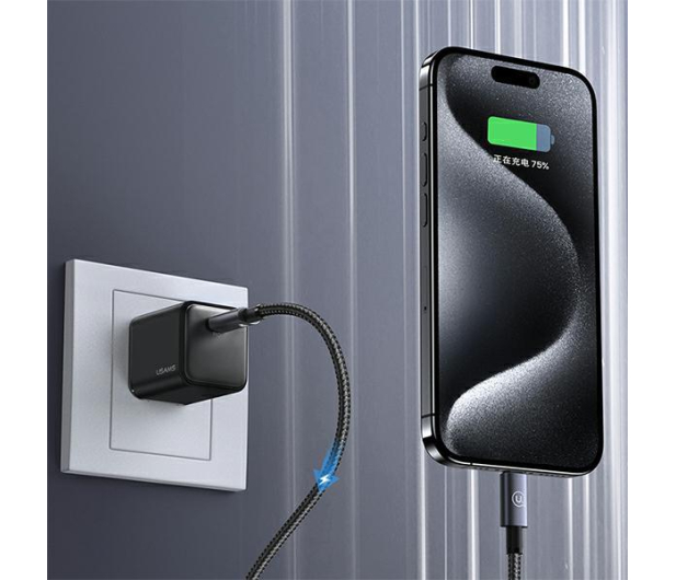 USAMS Kabel USB-C na USB-C 60W 1,2m Fast Charging stalowy - 1569047 - zdjęcie 5
