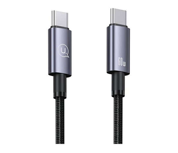 USAMS Kabel USB-C na USB-C 60W 1,2m Fast Charging stalowy - 1569047 - zdjęcie