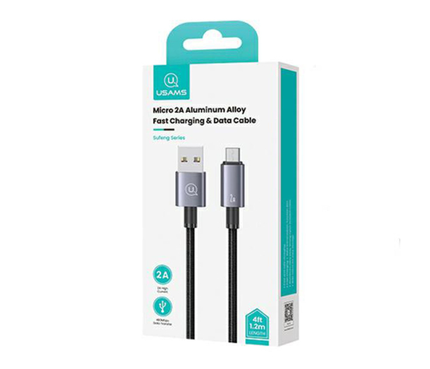 USAMS Kabel USB na Micro-USB 2A 1,2m Fast Charging stalowy - 1569049 - zdjęcie 5