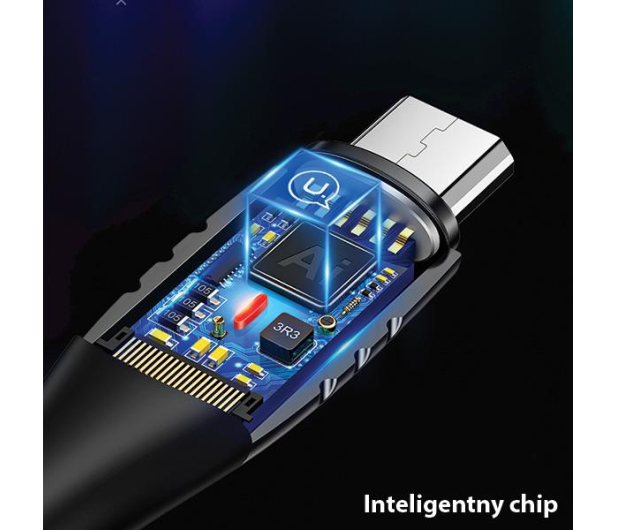 USAMS Kabel pleciony microUSB 1,2m Power-off 2A czarny - 1569061 - zdjęcie 3