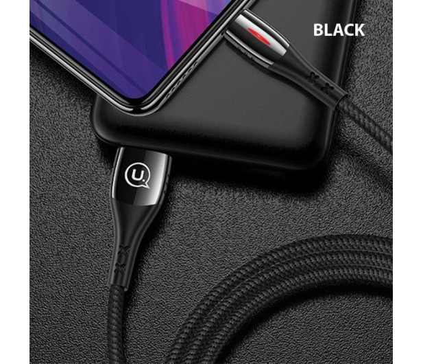 USAMS Kabel pleciony microUSB 1,2m Power-off 2A czarny - 1569061 - zdjęcie 10