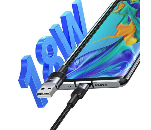 USAMS Kabel USB na USB-C 3A 1,2m Fast Charging stalowy - 1569065 - zdjęcie 3