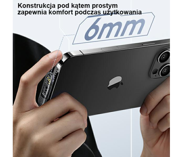 USAMS Kabel kątowy USB-C/Lightning PD 20W Fast Charge 1,2m czarny - 1568993 - zdjęcie 5