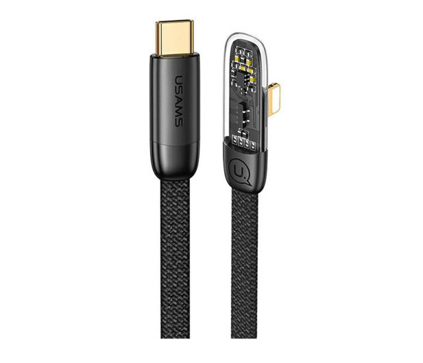 USAMS Kabel kątowy USB-C/Lightning PD 20W Fast Charge 1,2m czarny - 1568993 - zdjęcie