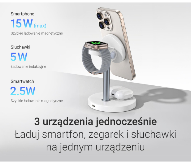 Silver Monkey Core MagCharger 3in1 Biała - 1487257 - zdjęcie 10