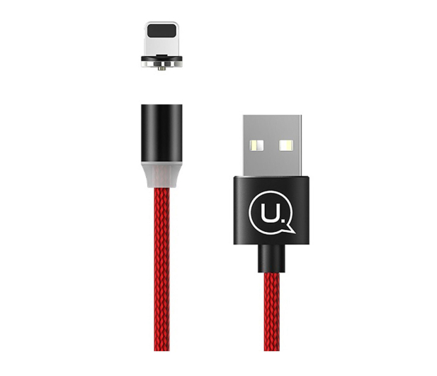 USAMS Kabel magnetyczny U-Sure lightning 1m 2,1A pleciony czerwony - 1568989 - zdjęcie