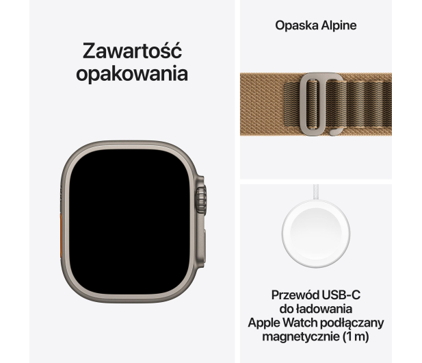 Apple Watch Ultra 4/Naturalny Tytan/Pustynna Opaska Alpine S - 1594108 - zdjęcie 7