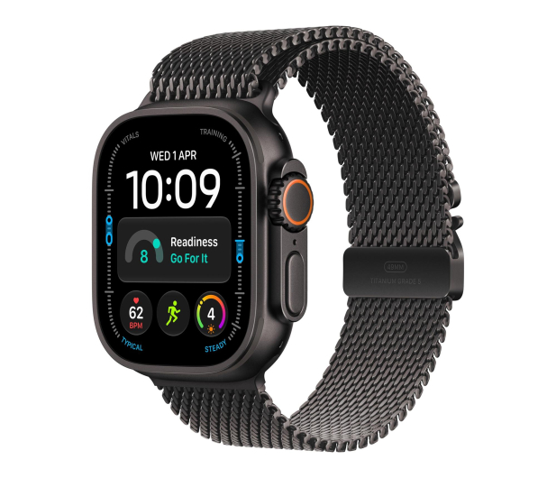 Apple Watch Ultra 4/Czarny Tytan/Czarny Tytan Mediolańska M - 1594114 - zdjęcie
