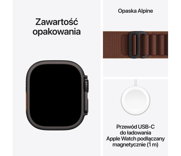 Apple Watch Ultra 4/Czarny Tytan/Burgundowa Opaska Alpine L - 1594119 - zdjęcie 7