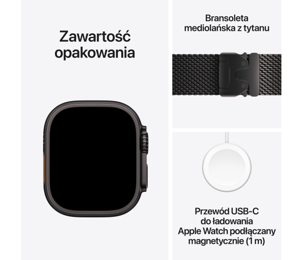 Apple Watch Ultra 4/Czarny Tytan/Czarny Tytan Mediolańska M - 1594114 - zdjęcie 7