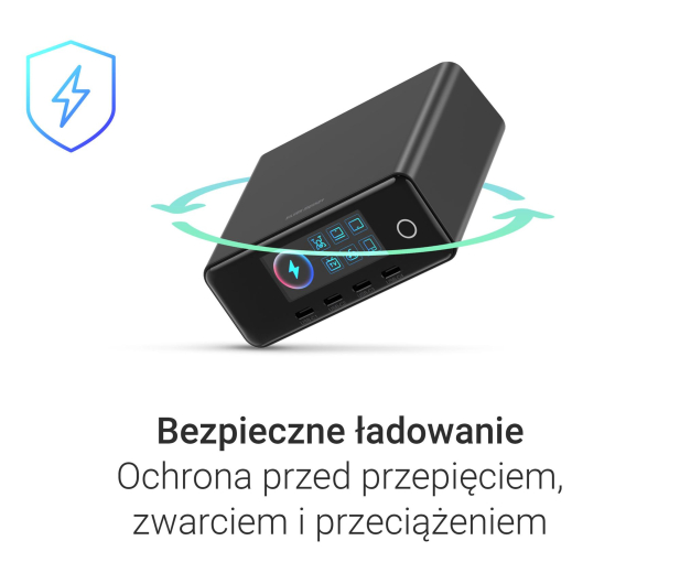 Silver Monkey Ładowarka Gan Pro Desk 240W PD Czarna - 1572480 - zdjęcie 6