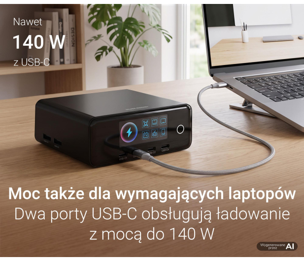 Silver Monkey Ładowarka Gan Pro Desk 240W PD Czarna - 1572480 - zdjęcie 9