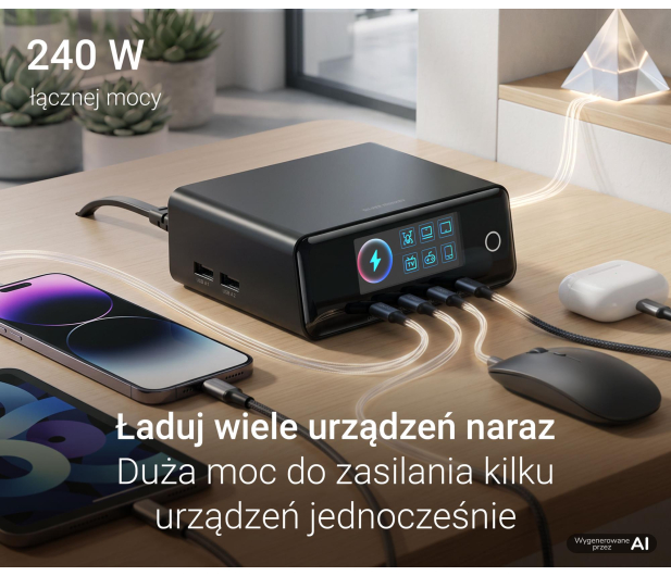 Silver Monkey Ładowarka Gan Pro Desk 240W PD Czarna - 1572480 - zdjęcie 11