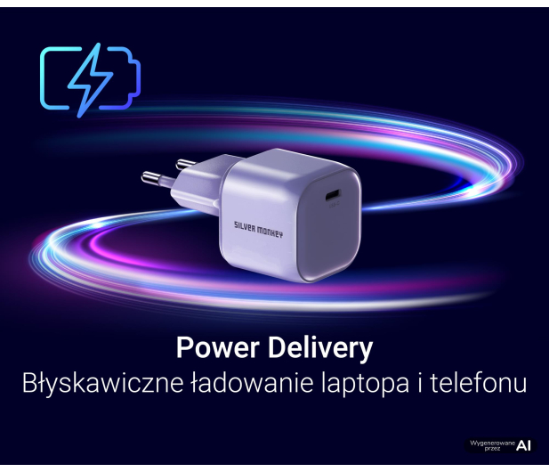 Silver Monkey Ładowarka GaN Smart Uno 100W Biała - 1572479 - zdjęcie 6