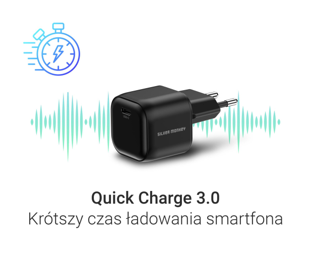 Silver Monkey Ładowarka GaN Smart Uno 100W Czarna - 1572478 - zdjęcie 7