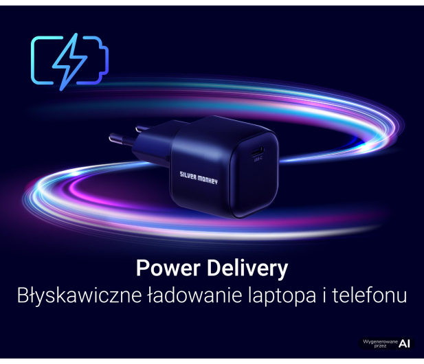Silver Monkey Ładowarka GaN Smart Uno 100W Czarna - 1572478 - zdjęcie 6