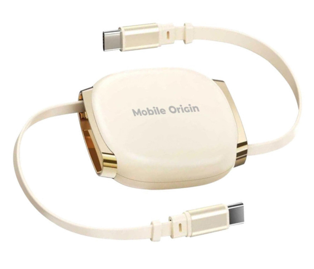Mobile Origin Retractable Cable Box USB-C to USB-C CB7 Beige 100W - 1590338 - zdjęcie