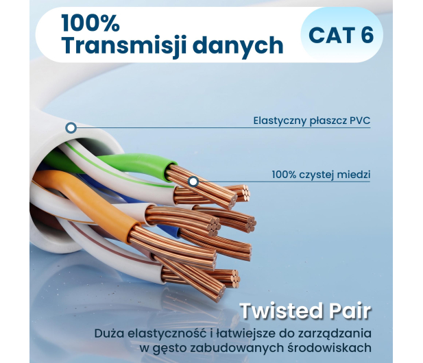 ExtraLink Kat.6 U/FTP 10m 1Gbps Patchcord LAN miedź skrętka kątowy - 1543882 - zdjęcie 5