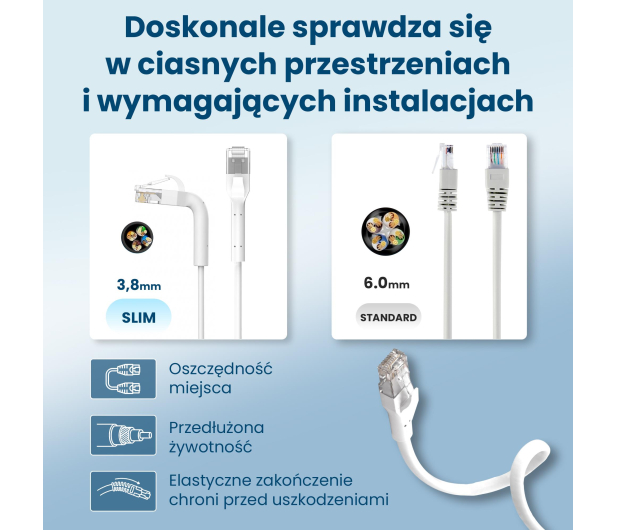 ExtraLink Kat.6A U/FTP 2m 1Gbps Patchcord LAN miedź skrętka kątowy - 1543752 - zdjęcie 9