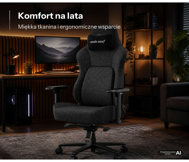 Anda Seat Phantom 4 Pro L materiałowy czarny - 1598036 - zdjęcie 5