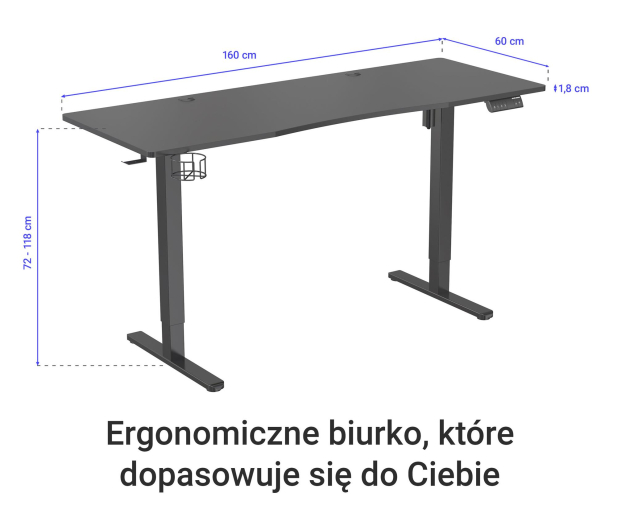 Silver Monkey Biurko elektryczne ED-160 black - 1258047 - zdjęcie 4