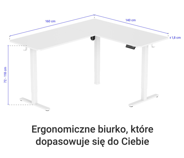 Silver Monkey Biurko elektryczne ECD-300 white - 1258048 - zdjęcie 4