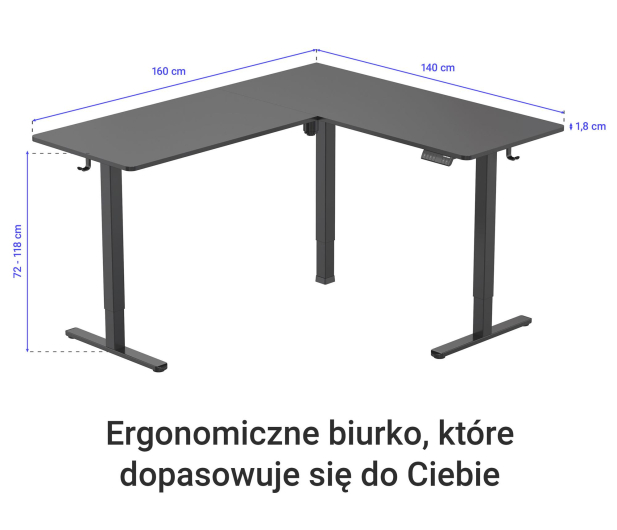 Silver Monkey Biurko elektryczne ECD-300 black - 1258051 - zdjęcie 4