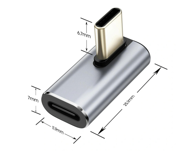 Tech-Protect ULTRABOOST AA03 ANGLE ADAPTER TYPE-C GREY - 1600757 - zdjęcie 2