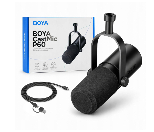 Boya Mikrofon studyjny CastMic P60 przewodowy USB XLR - czarny - 1583885 - zdjęcie 9