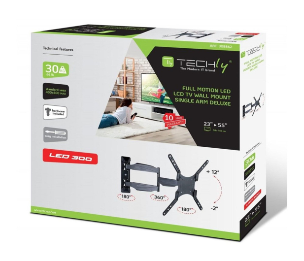 Techly Uchwyt ścienny do TV LCD/LED 40-80cali 50kg VESA pełna regul - 1584940 - zdjęcie 5