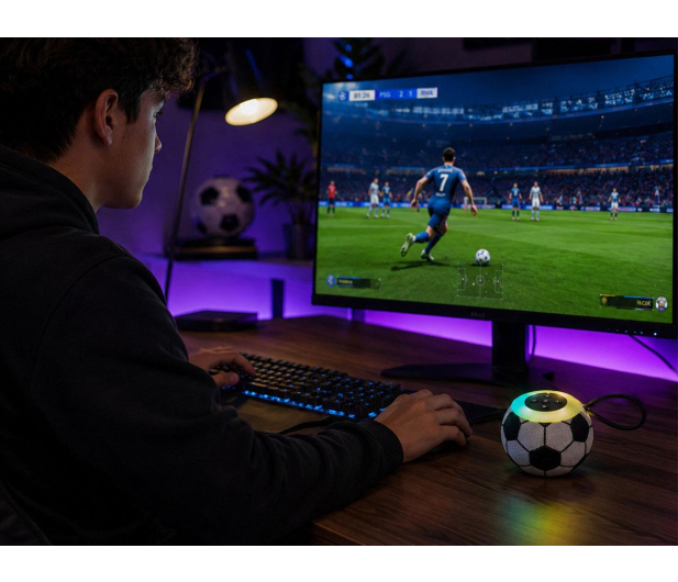 MusicMate Głośnik Bluetooth MM-SB30-B FootballBeat LED - 1588477 - zdjęcie 8