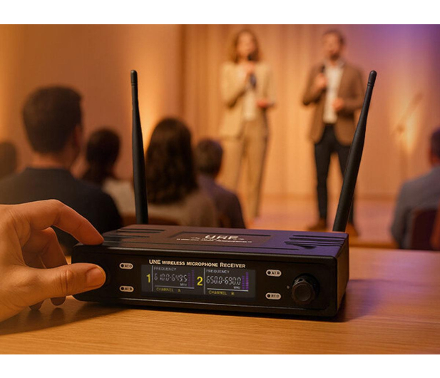 MusicMate Bezprzewodowy zestaw mikrofonowy MM-500 VocalPro Duo - 1588504 - zdjęcie 10