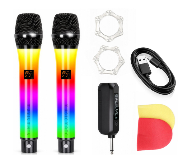 MusicMate Mikrofon bezprzewodowy zestaw MM-300 ColorVoice Duo - 1588511 - zdjęcie 6