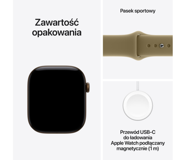 Apple Watch 12 42/Ciemny brąz Alu/Oliwkowy Pasek M/L GPS - 1594051 - zdjęcie 8