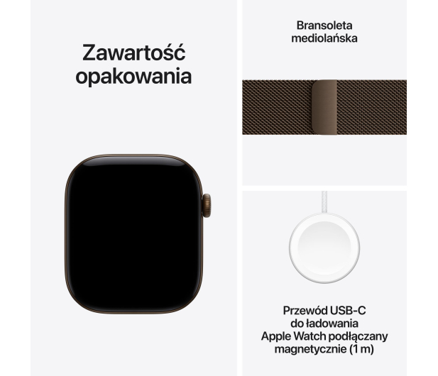 Apple Watch 12 46/Ciemny brąz Alu/Ciemny brąz Mediolańska S/M GPS - 1594098 - zdjęcie 7